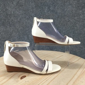 Cole Haan Sandals Womens 9.5 B Abriella Ankle Strap Wedge White Leather Casual - Picture 1 of 18