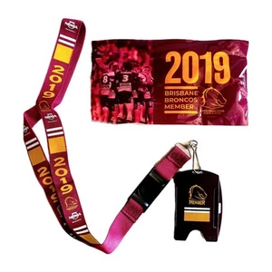 NRL Brisbane Broncos Miembros Lanyard 2019 Soporte para Tarjetas Regalo - Imagen 1 de 6