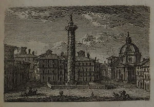 1765-ROMA-PIAZZA COLONNA-GIUSEPPE VASI-ITINERARIO-RARA INCISIONE ORIGINALE - Picture 1 of 1