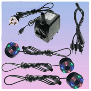 GPH 12 V elektrischer Brunnen 6 LED x 3 mit 10 W Pumpe Tauchpumpe Unterwasser UK - Bild 1 von 5