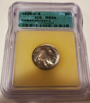1938-D/S US 5 Cents ICG MS65 OMM#4 Broken S - Image 1 of 4