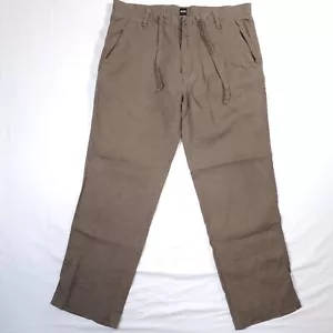 Pantalones Boss Hugo Boss Para Hombre 36x29 Calce Cómodo Lino Relax Pantalones Bohemios - Imagen 1 de 11