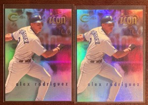 1997 Circa Alex Rodriguez Rookie Icon Refractor🌈Lot Of 2🔥MINT💎Rare. 1:36⚾️