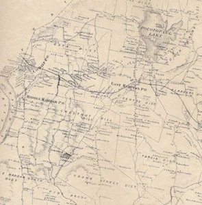 East Hampton Chatham CT 1874 mappe con nomi di proprietari di case mostrati - Foto 1 di 3