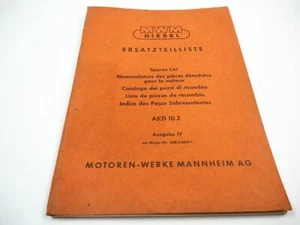 MWM AKD 10 Z 2-Zylinder Spare Parts Ersatzteilliste Ersatzteilkatalog 1966 - Bild 1 von 3