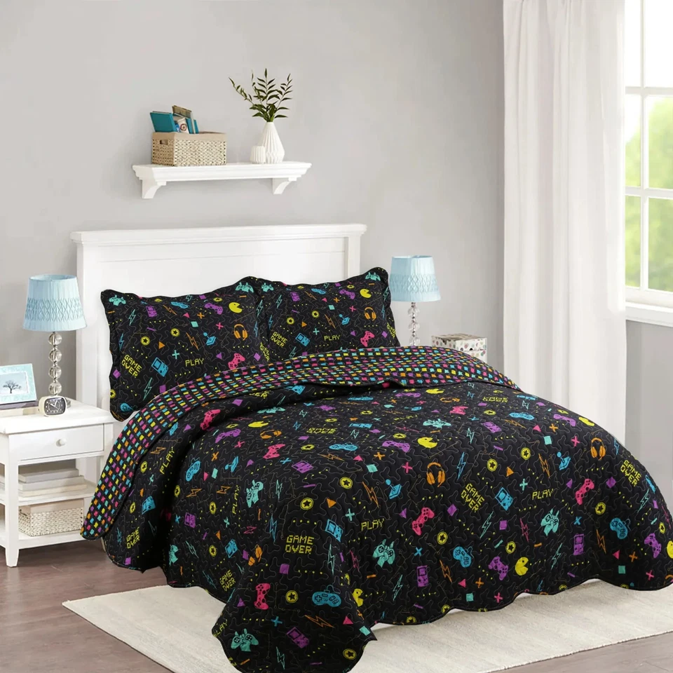 2/3 Piece Kids Quilt Bedspread Set Throw Blanket - Imagem 1 de 4