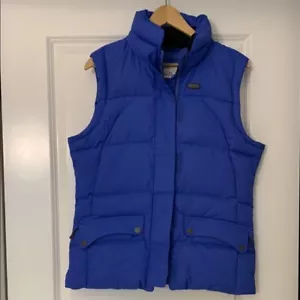 Oakley Womens Medium Blue Down Puffer Vest Winter Casual Zip Pockets - Picture 1 of 5