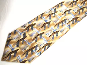 J. Garcia Mens Necktie Tie California Mission Abstract Art Gold Blue 61" Long - Picture 1 of 4