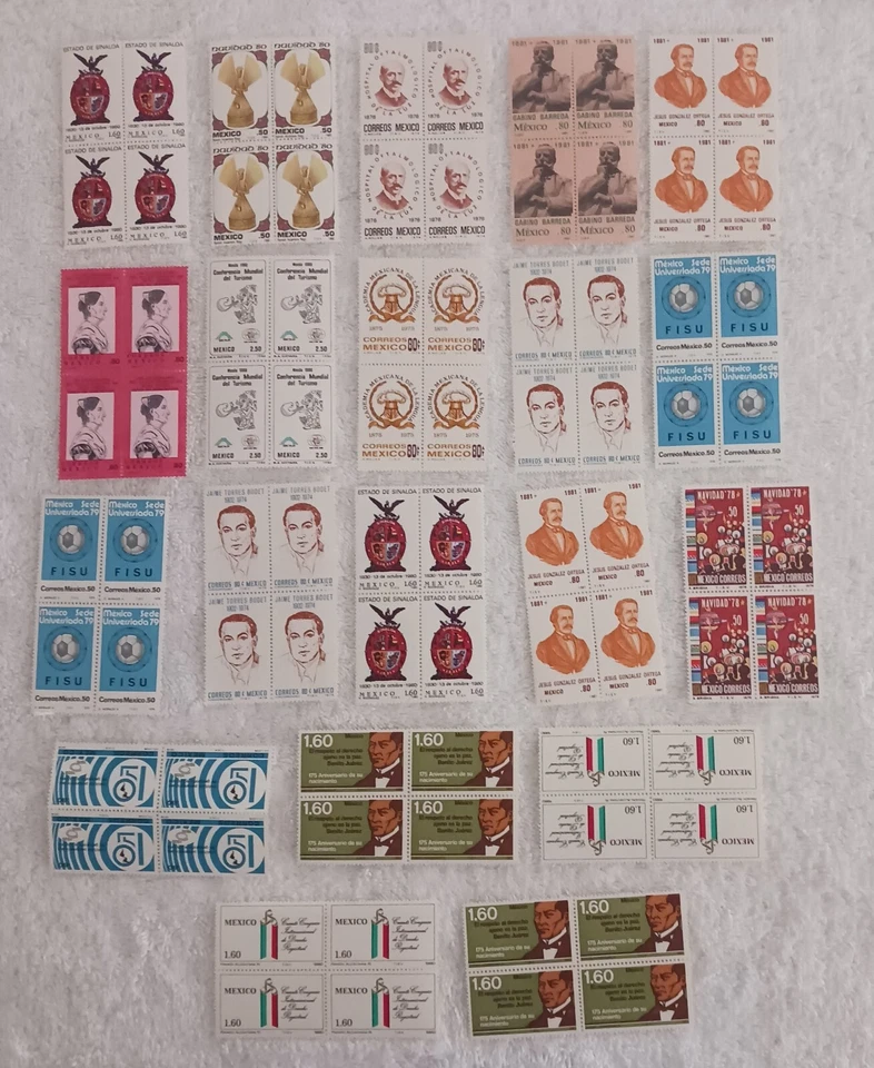 МЕКСИКА - 1975 -1981 - ЛОТ ИЗ 20 БЛОКОВ 4 МАРОК - MNH - # M29 - Изображение 1 из 1