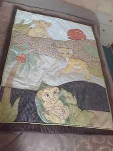 vintage disney baby lion king simba quilt comforter cot bed - Picture 1 of 5