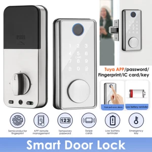 5-in-1 Smart Door Lock Biometric Fingerprint/Touch Password/Card/Key/App new - Picture 1 of 11