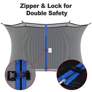 Trampoline Replacement Safety Enclosure Net Round Frame Trampolines w/4 6 8 Pole - Picture 1 of 25