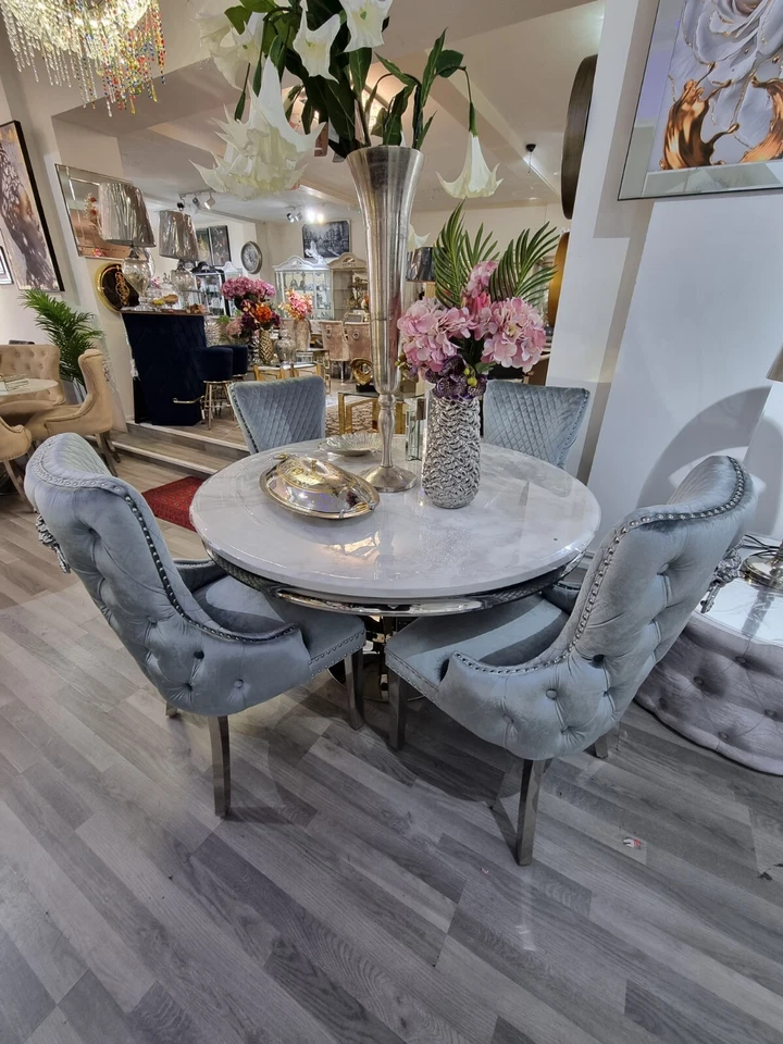 Handmade Luxury Round Dining Table Set  - Image 1 of 3