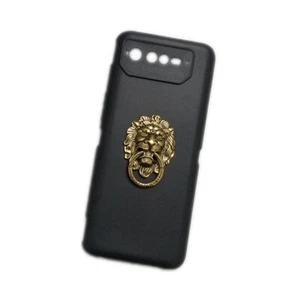 For ASUS ROG Phone 6 3D Metal Lion Head Finger Ring Stand Holder Soft TPU Cover - Picture 1 of 4