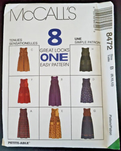 8472 Vintage McCalls 8 Great Looks One Pattern Jumpers Dress Miss 8 10 12