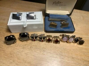 Selection of Vintage Cufflinks-Goldtone/Silvertone Kenneth Cole, Foster Plus 7pr - Picture 1 of 3