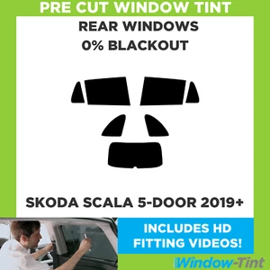 For Skoda Scala 5-door Hatchback 2019+ Pre Cut Window Tint Rear 0% Blackout Film - Picture 1 of 10