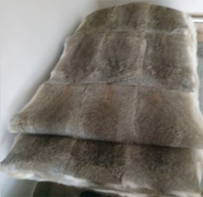 Real Rabbit Fur Throw Blanket Pelt Hide Quilt Plaid Yellow Tanned 55x100cm AU - image 1 of 4