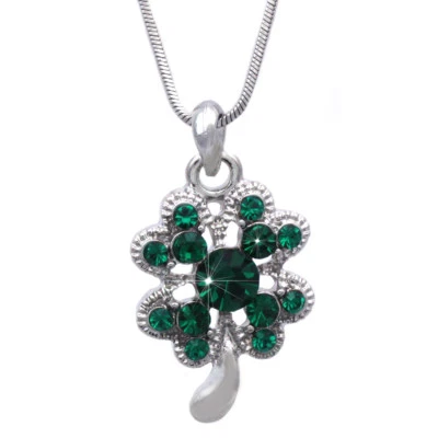 Collar Colgante Trébol Irlandés Trébol Hoja Trébol Forma Corazón Regalo Día de San Patricio Foto 1 de 2