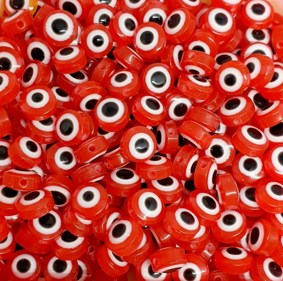 100  Resin Evil Eye beads 8mm Jewellery Making  - Image 1 of 1