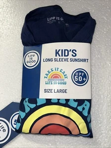 Life Is Good Kid's Large Long Sleeve Sunshirt UPF 50+ Take It Easy Sunset Design - Picture 1 of 6
