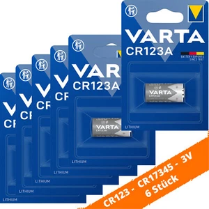 6 x Varta CR123A CR17345 Photo Lithium Batterie 3V 6205  ø17x34,5mm Blister - Bild 1 von 3