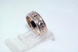 Vtg Heart Pattern 1/20 14k Gold Filled 6mm Wedding Band Ring sz 5 - Picture 1 of 4