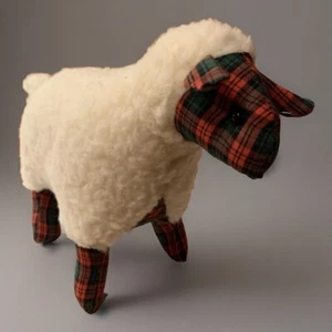 Christmas Sheep Plush Toy Holiday Plaid Decoration L@@k - Picture 1 of 5