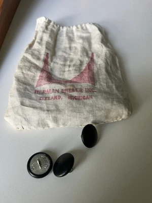 Par De Colección Eames Herman Miller Cuero Botón Repuesto 2mm George Nelson Foto 1 de 4