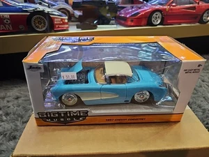 1/24 1957 Chevy Corvette Blue & White Dub City Bigtime Muscle Jada Toys Neu in OVP 57 - Bild 1 von 8