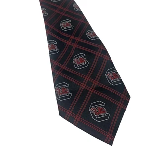 South Carolina Gamecocks Tie Mens NCAA College Basketball Eagles Wings Plaid Nec - Picture 1 of 7