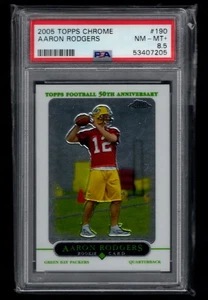 2005 Topps Chrome Aaron Rodgers Rookie PSA 8.5 Green Bay Packers #190 - Picture 1 of 3