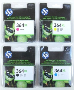 HP 364 XL / HP364XL Oryginalny czarny, błękitny, purpurowy i żółty zestaw. Fabrycznie nowe w pudełku i zapieczętowane. - Zdjęcie 1 z 1