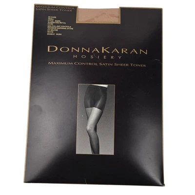 NIP Donna Karan Maximum Control 缎面透明爽肤水连裤袜裸色 S 码 — 第 1/4 张图片