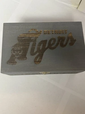 Detroit Tigers Laser Engraved Decorative Keepsake Box Wood 8.3 X 5.2 X 3.5 Inch - Image 1 of 4