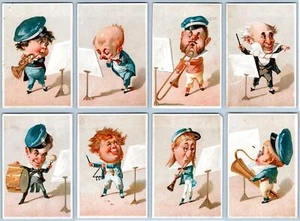 LOTE DE 1880/8 MÚSICOS STOCK TARJETAS COMERCIALES VICTORIANAS INSTRUMENTOS MUSICALES CONDUCTOR - Imagen 1 de 10