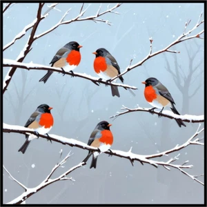 30 Custom Winter Birds Special Personalized Address Labels - Picture 1 of 1