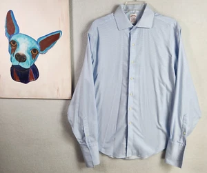 Camisa Brooks Brothers Para Hombres Manga Larga Abotonada Blanca Gráfico Cuadros Talla 15.5-36 - Imagen 1 de 10