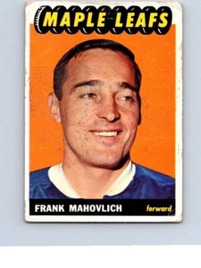 VINTAGE HOCKEY CARD 1965 TOPPS TORONTO MAPLE LEAFS FRANK MAHOVLICH NO1214 - Picture 1 of 2