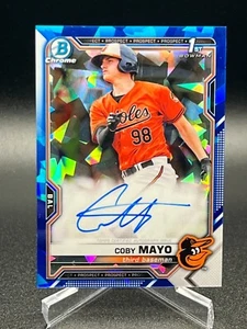 2021 Bowman Chrome Sapphire Coby Mayo 1st Prospect Auto #BSPA-CM Orioles - Foto 1 di 2