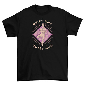 Yoga T-Shirt "Quiet Time - Quiet Mind' Quote Comfort Tee