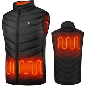 USB Electric Heated Warm Vest Winter Wear Heating Thermal Coat Jacket Men Women - Picture 1 of 12