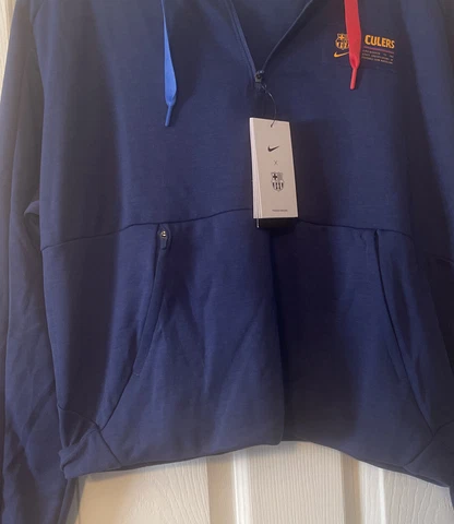 NWT Nike 1/4 Zip Hoodie Culers FC Barcelona Sweatshirt DH7930-492 Womens Size M Cover