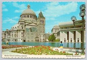 1974 Chiesa Madre di Cristo Scienziato Boston Messa MA 4x6 Cartolina Dexter come nuova - Foto 1 di 2