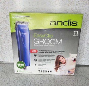 Andis Easy Clip Groom Pet Clippers w/ #10 Blade 6 Combs Kit In Box w/ Case MBG-2 - Picture 1 of 11
