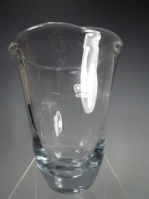 Fine Blown Bluish Tinted Glass Flaring Rim Hexagonal Vase ca. 20th c. - Image 1 of 4