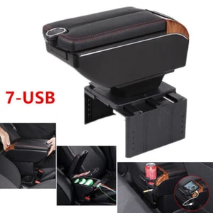 Car SUV Dual Opening Armrest Box Central Console 7-USB Charging Cup Holder Mount - Bild 1 von 12
