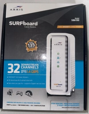 ARRIS SURFboard SB6190 DOCSIS 3.0 Cable Modem  Opened Box - Image 1 of 3