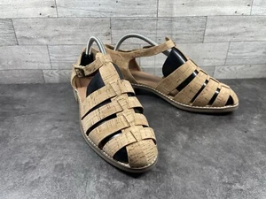 Baretraps Ersula Gladiator sandals Women 9W Shoes Brown Leather Fisherman Flats - Picture 1 of 18