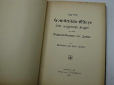 1910 Frankfurt BY FELIX KANTER 	 Homiletische Essays über zeitgemässe GERMAN